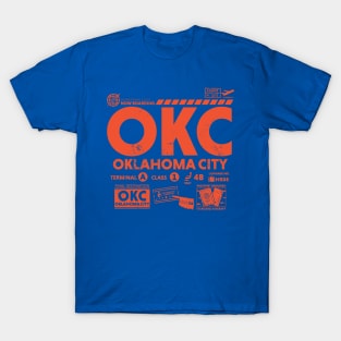 Vintage Oklahoma City OKC Airport Code Travel Day Retro Travel Tag OK T-Shirt